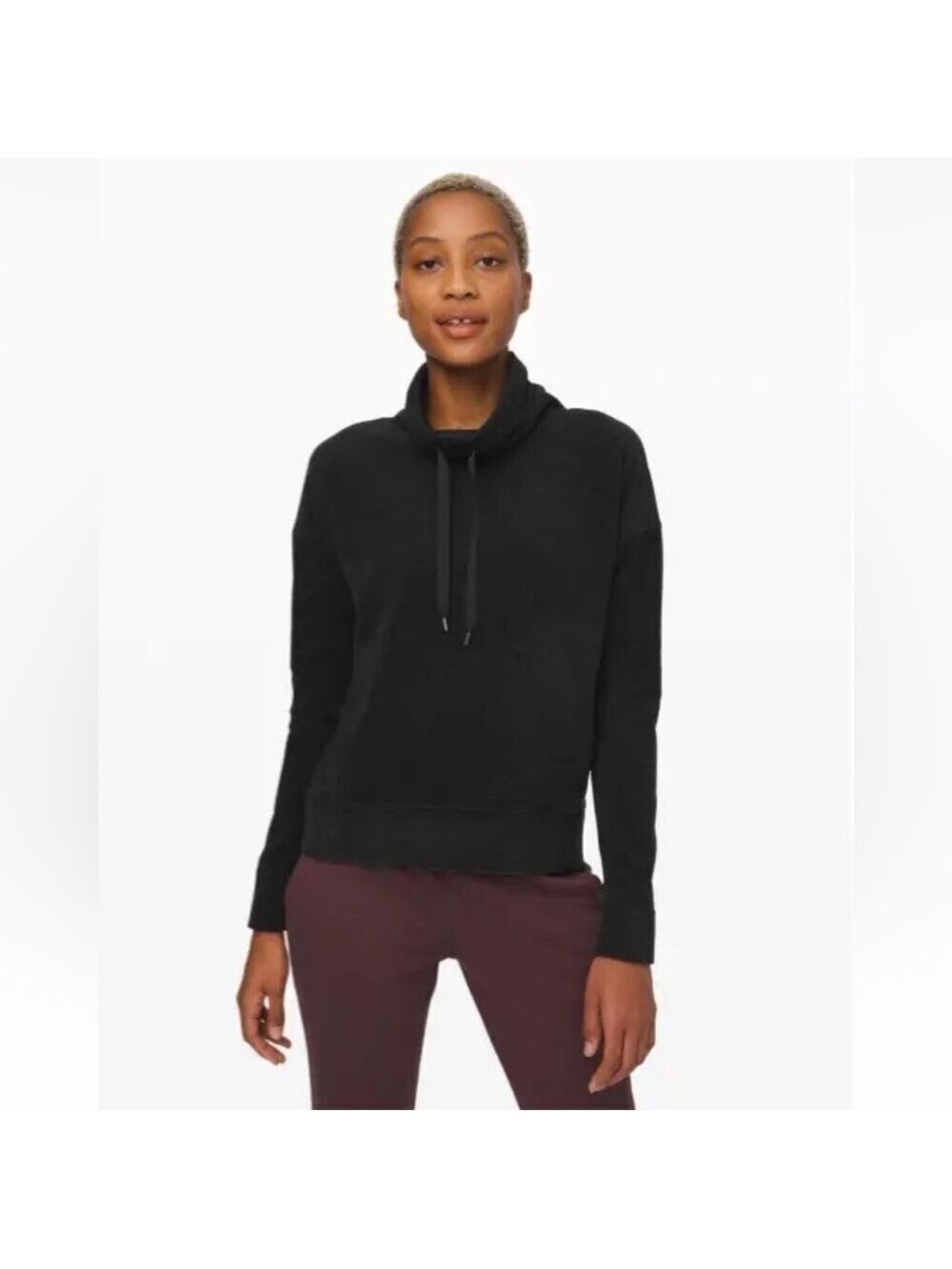 Lululemon Go Forward Pullover Heathered Core Black Fleece Womens 6